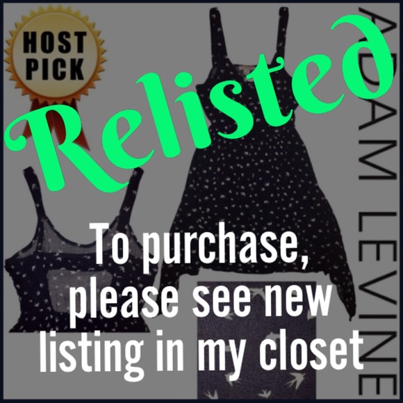 Sundress w/ Birds Cut Out Back Sleeveless Asymmetrical Navy Adam Levine Large - Picture 1 of 16